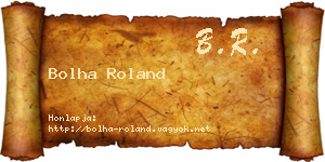 Bolha Roland névjegykártya